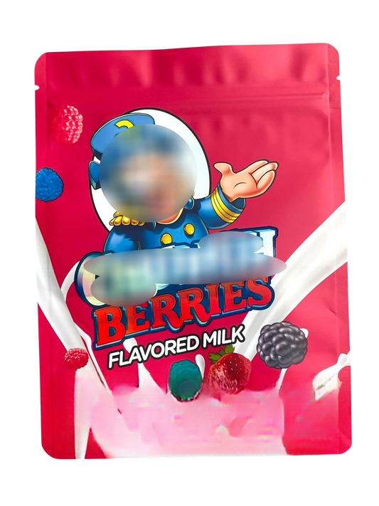 Berries Flavored Milk Mylar Bags 1 Ounce