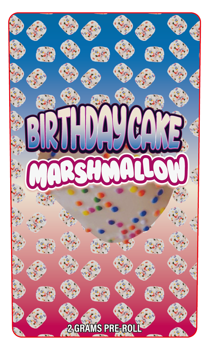 Birthday Cake 2 Gram Pre-Roll Holographic Labeling/Stickers Only