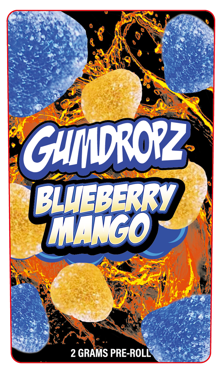 Blueberry Mango 2 Gram Pre-Roll Holographic Labeling/Stickers Only