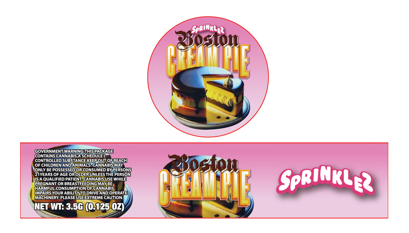 Boston Cream Pie 3.5g Glass Jar Labeling/Stickers