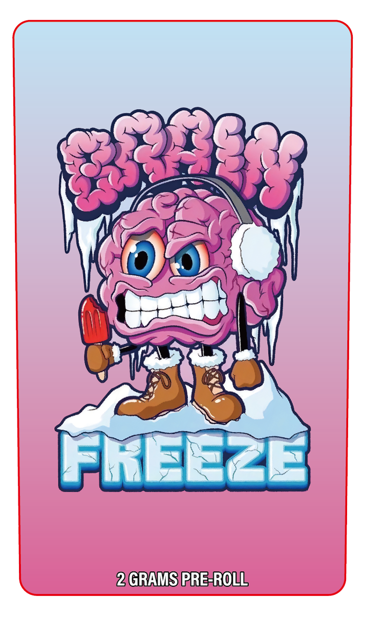 Brain Freeze 2 Gram Pre-Roll Holographic Labeling/Stickers Only