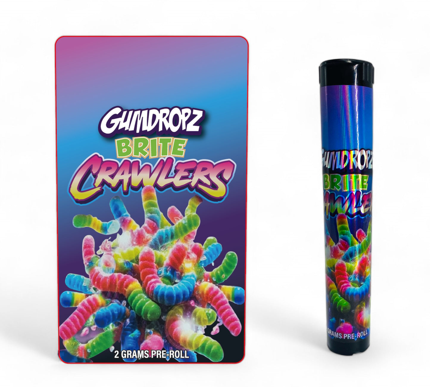 Brite Crawlers Tubes with Holographic Labels