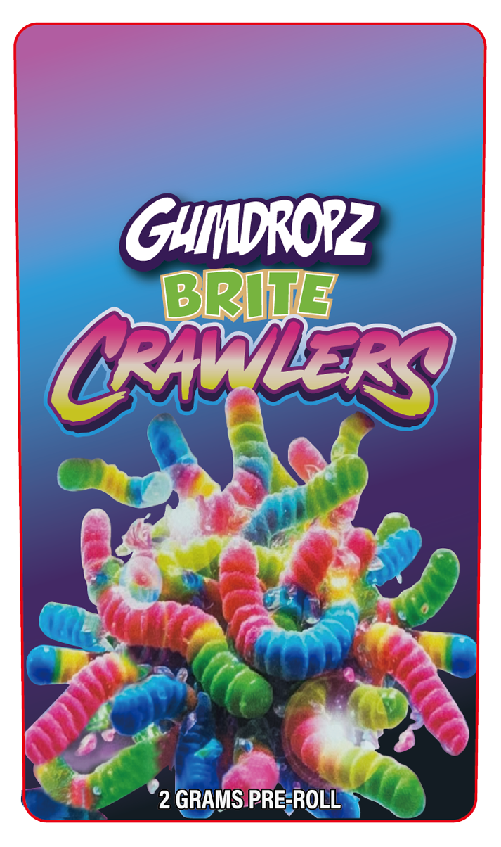 Brite Crawlers 2 Gram Pre-Roll Holographic Labeling/Stickers Only