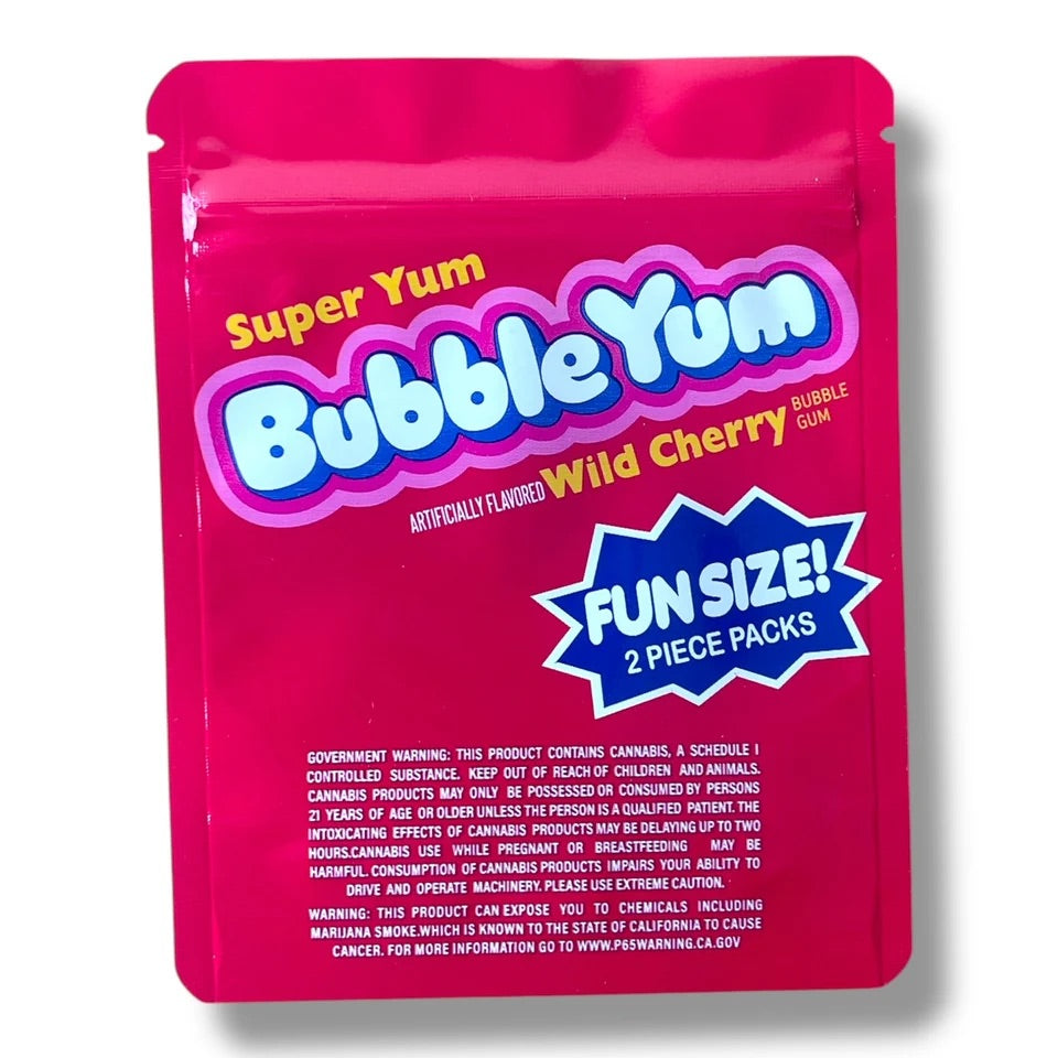 Bubble Yum Wild Cherry Mylar Bag 3.5 Grams