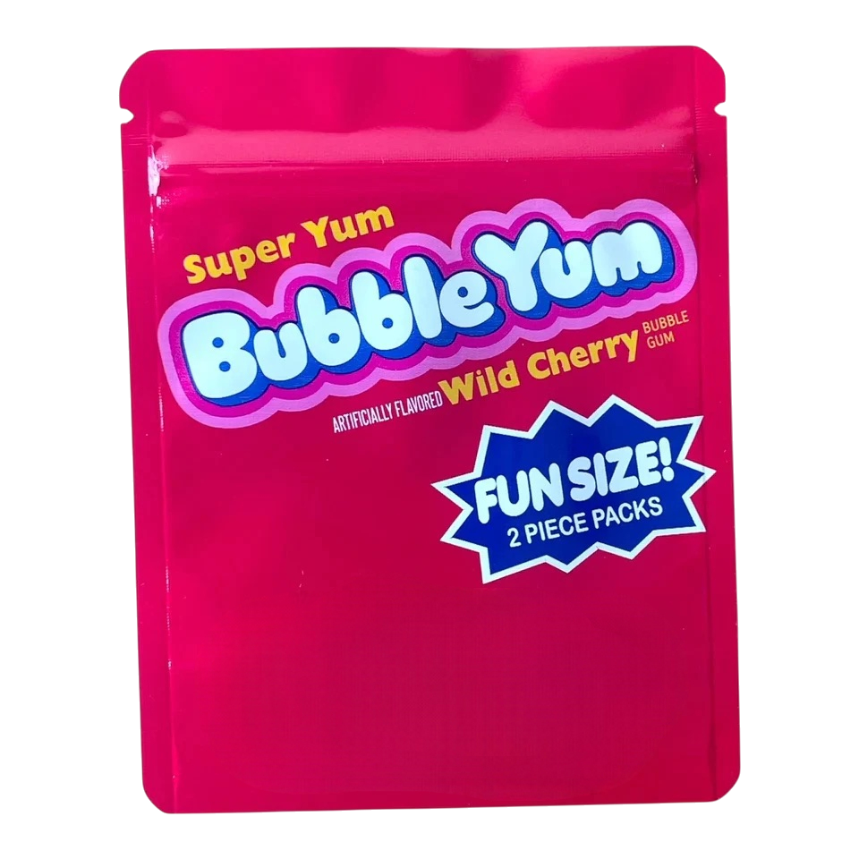 Bubble Yum Wild Cherry Mylar Bag 3.5 Grams