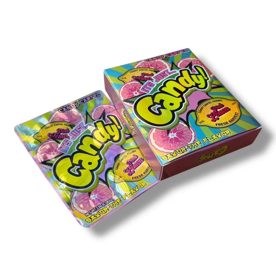 Candy Pink Lemon Mylar Bag with Box 3.5 Grams