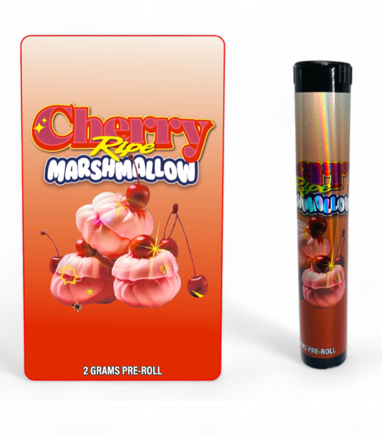 Cherry Ripe Marshmallow Tubes with Holographic Labels