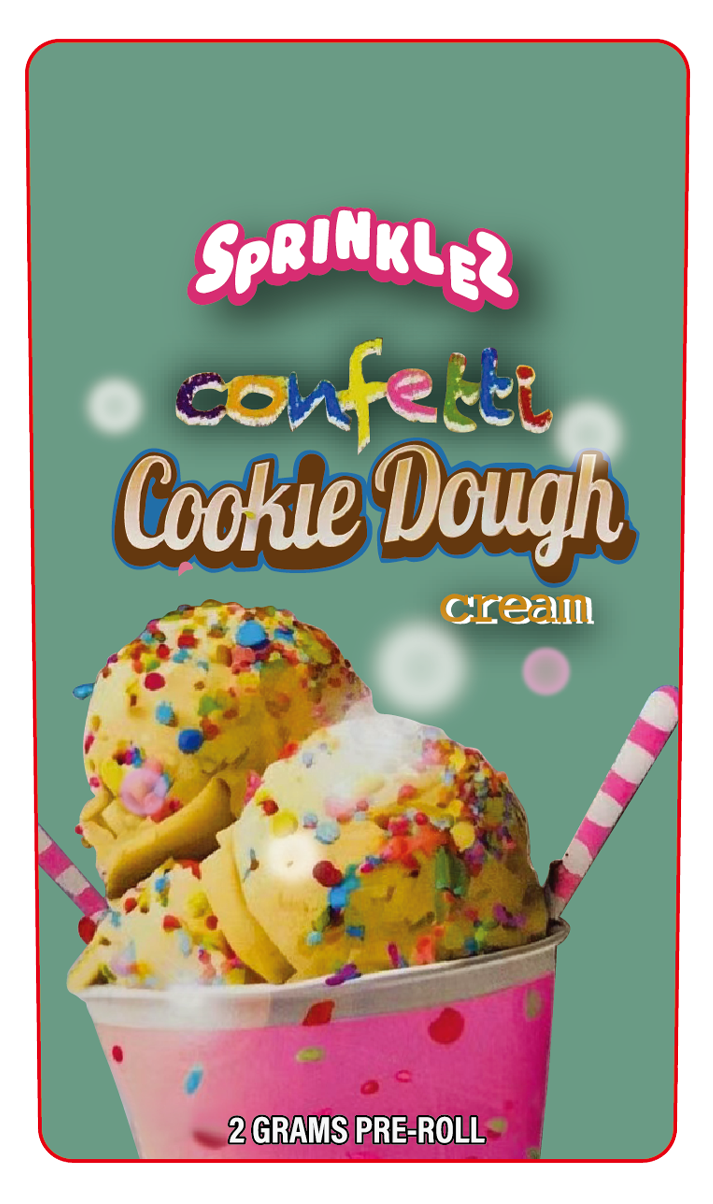 Confetti Cookie Dough Cream 2 Gram Pre-Roll Holographic Labeling/Stickers Only