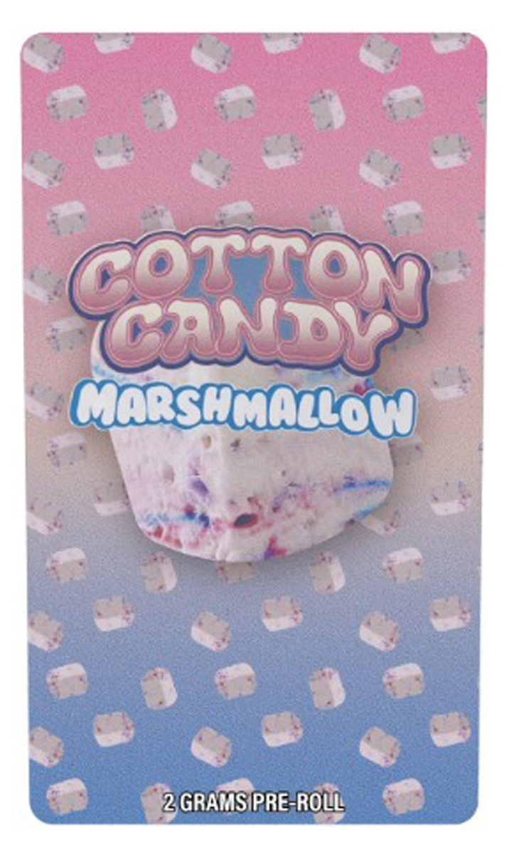 Cotton Candy Marshmallow 2 Gram Pre-Roll Holographic Labeling/Stickers Only
