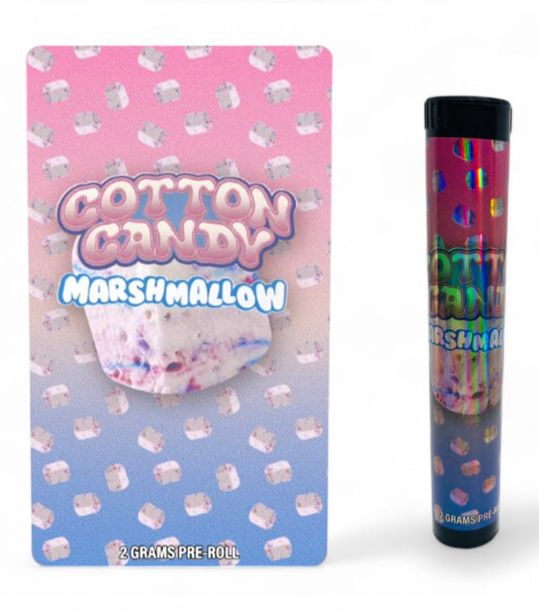 Cotton Candy Marshmallow Tubes with Holographic Labels