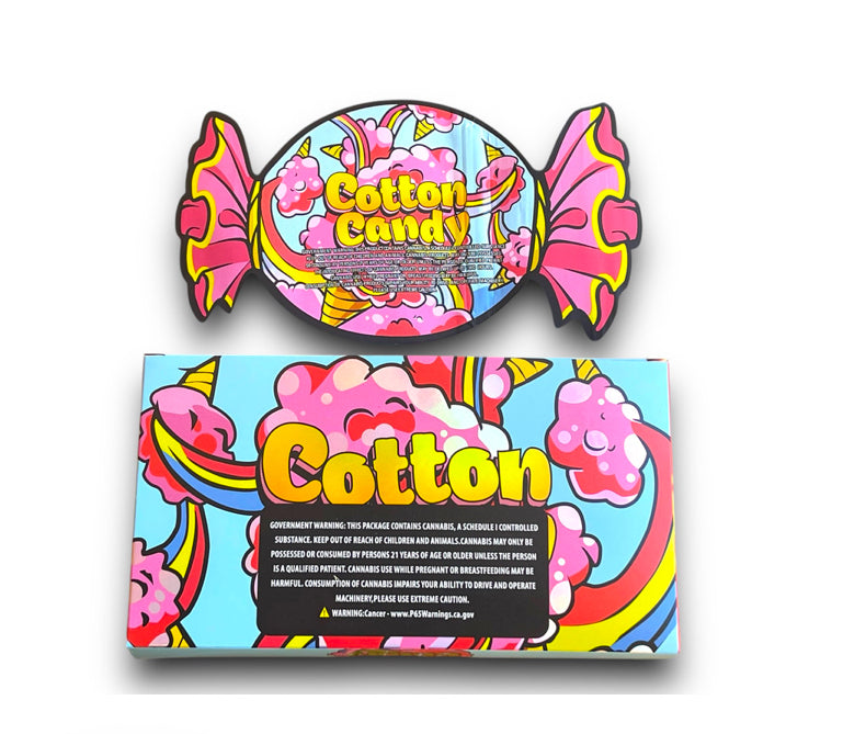 Cotton Candy Mylar Bags with Boxes 3.5g Box Packaging Holographic