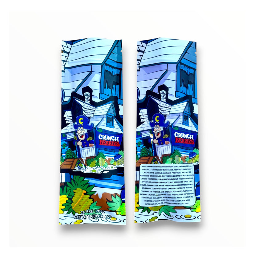 Crunchy Berries 2 Gram Pre Roll Packaging Net Wt. 2g(0.071oz) Holographic