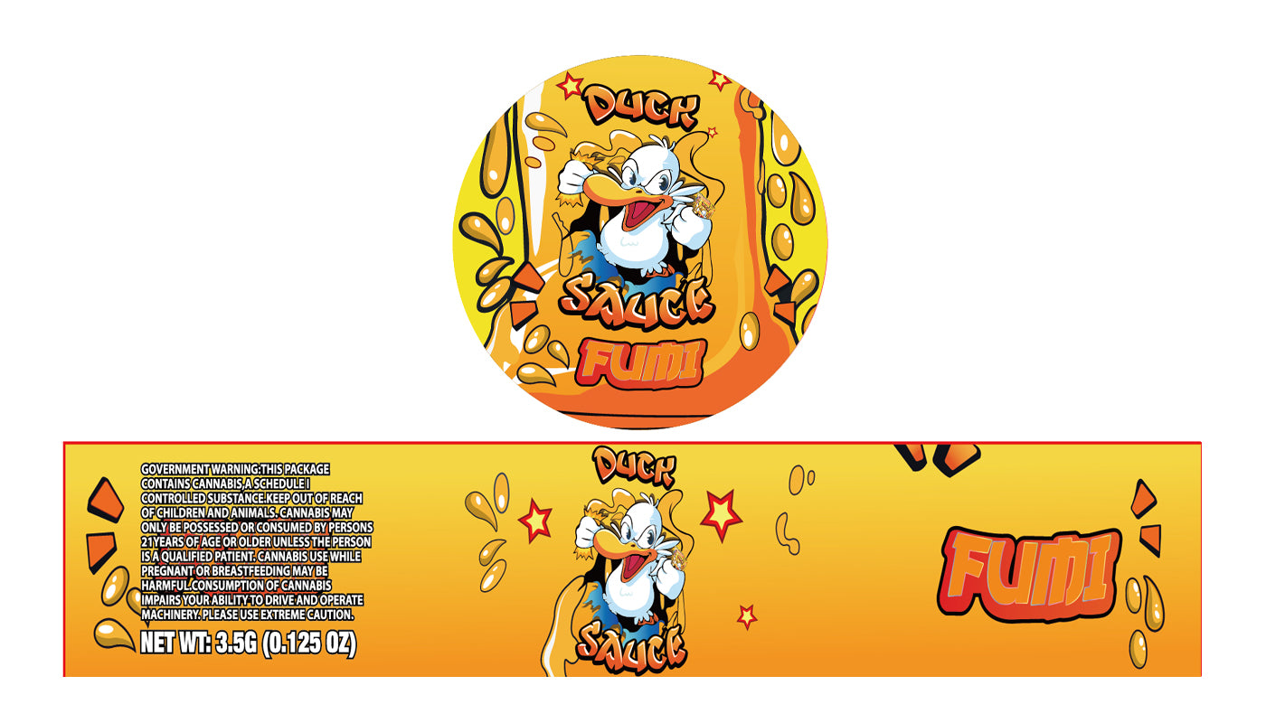 Duck Sauce 3.5g Glass Jar Holographic Labeling/Stickers Only