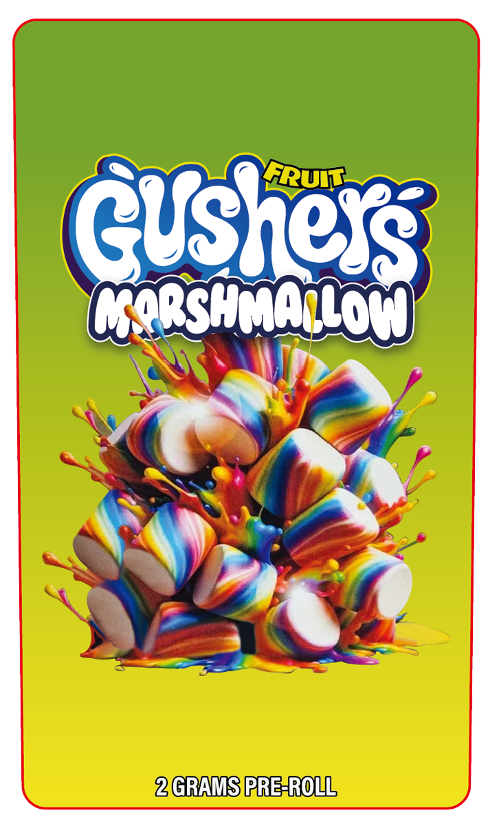 Fruit Gasherz Marshmallow 2 Gram Pre-Roll Holographic Labeling/Stickers Only
