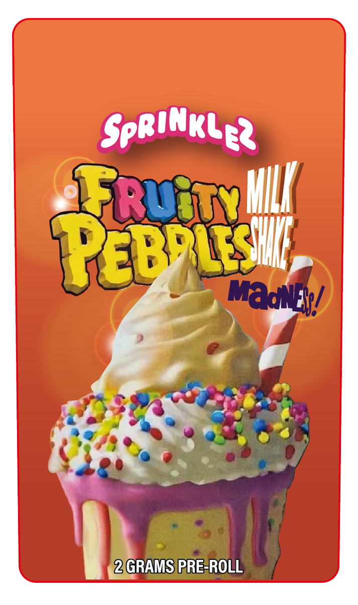 Fruity Pebblezz Milk Shake 2 Gram Pre-Roll Holographic Labeling/Stickers Only