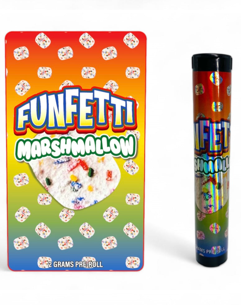 FunFetti Marshmallow Tubes with Holographic Labels