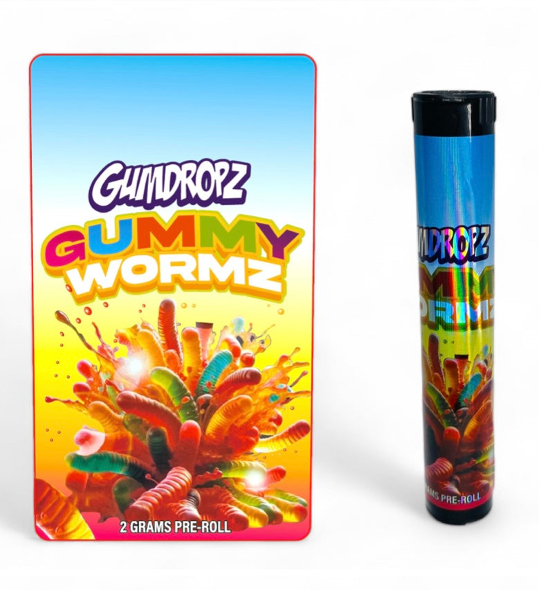 Gumdropz Gummy Wormz Tubes with Holographic Labels