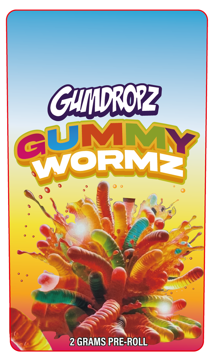 Gummy Wormz 2 Gram Pre-Roll Holographic Labeling/Stickers Only