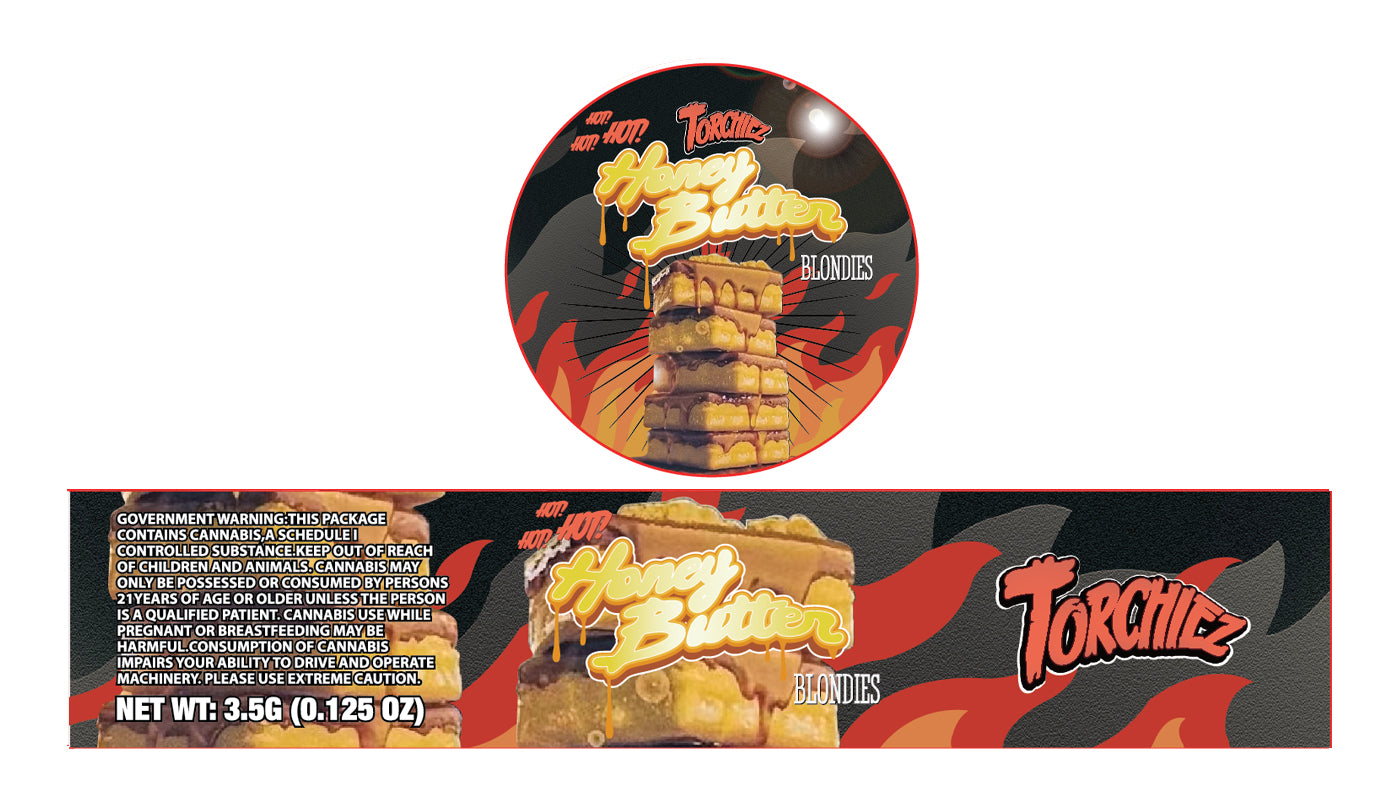 Honey butter Blondie 3.5g Glass Jar Holographic Labeling/Stickers Only