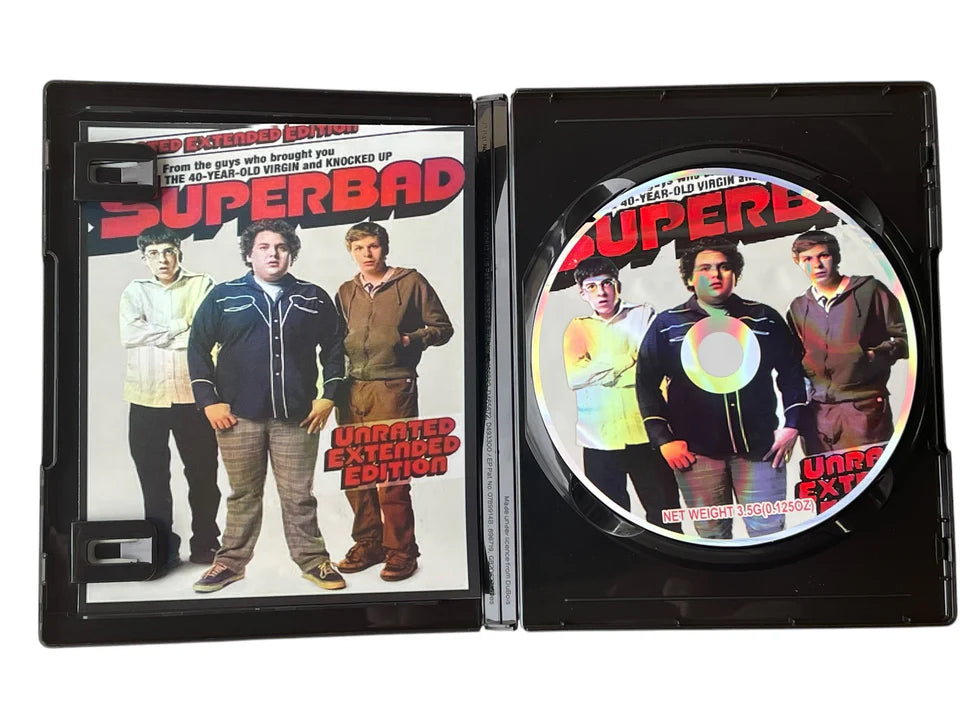 Superbad DVD Cases With Mylar Bag 3.5 Grams