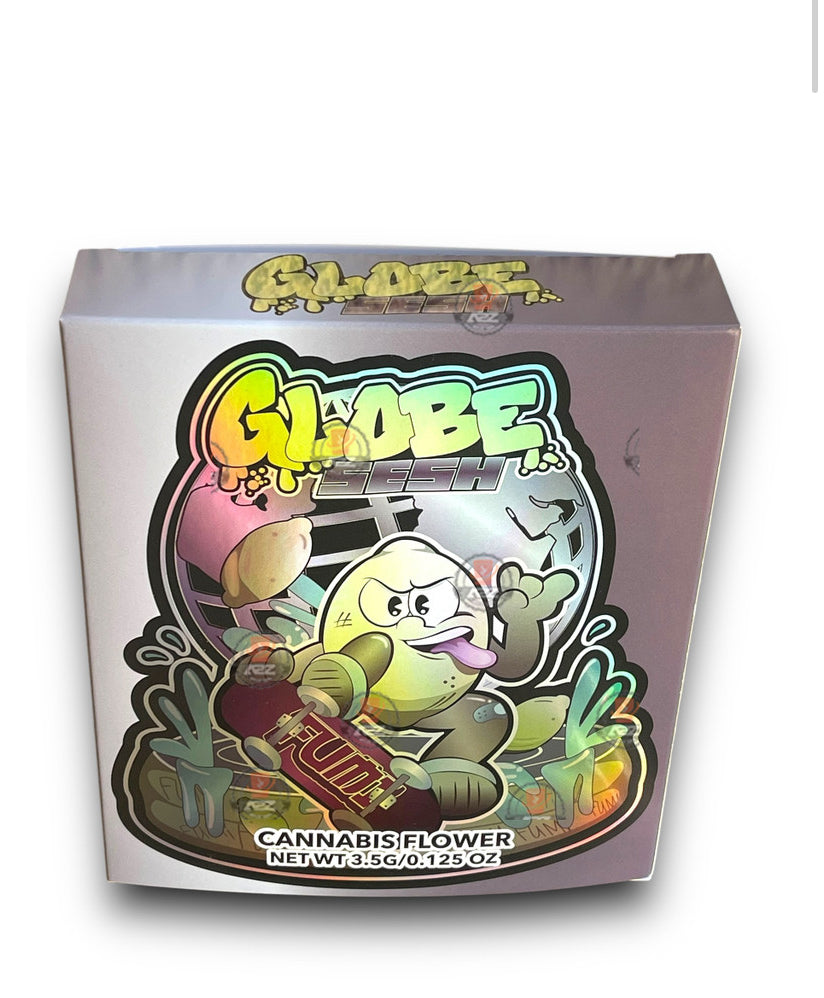 Fumi Globe Sesh Mylar Bags with Boxes 3.5g Box Packaging Holographic
