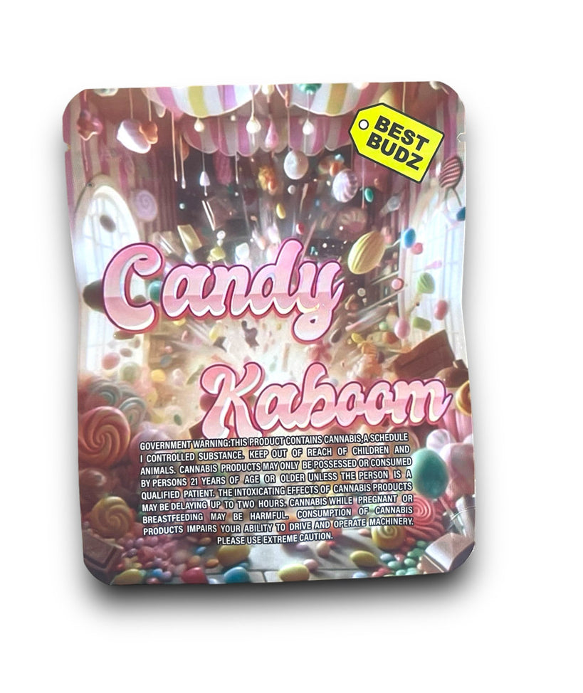 Best Budz Candy Kaboom Mylar Bags with Boxes 3.5g Box Packaging Holographic