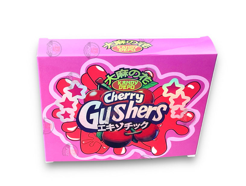 Kandy Depo Cherry Gushers Mylar Bags with Boxes 3.5g Box Packaging Holographic