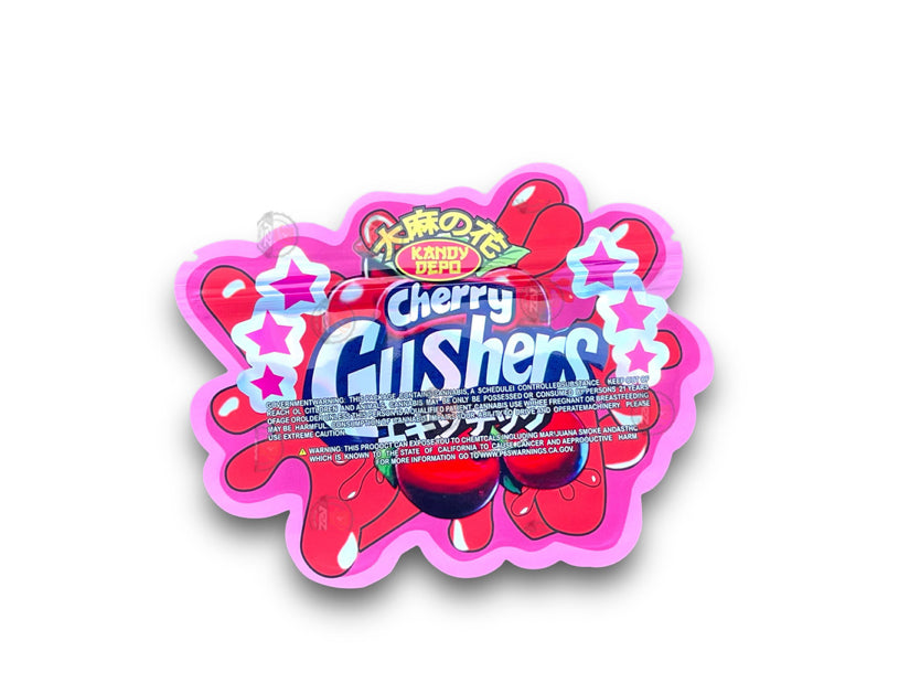 Kandy Depo Cherry Gushers Mylar Bags with Boxes 3.5g Box Packaging Holographic