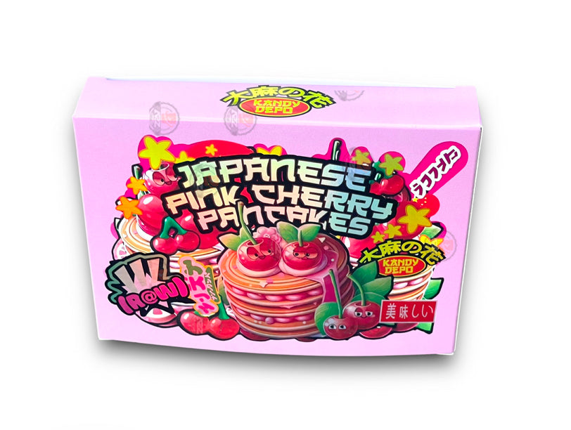 Kandy Depo Japanese Pink Cherry Pancakes Mylar Bags with Boxes 3.5g Box Packaging Holographic