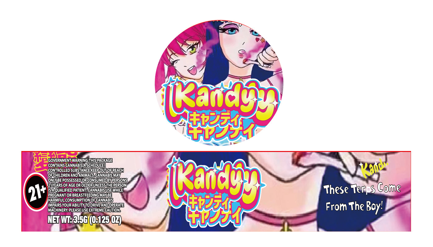 Kandy 3.5g Glass Jar Holographic Labeling/Stickers Only