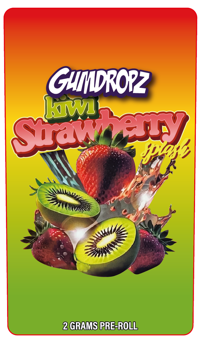 Kiwi Starwberry 2 Gram Pre-Roll Holographic Labeling/Stickers Only