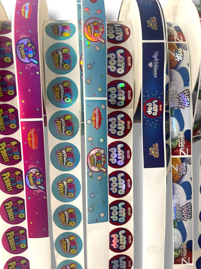 Lato Marshmallow Pebbles 3.5g Glass Jars with Holographic Stickers Child Resistant