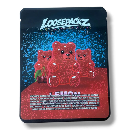 Loosepackz Cherry Gummy Bears (Soft Sticker) Mylar Bag 3.5 G