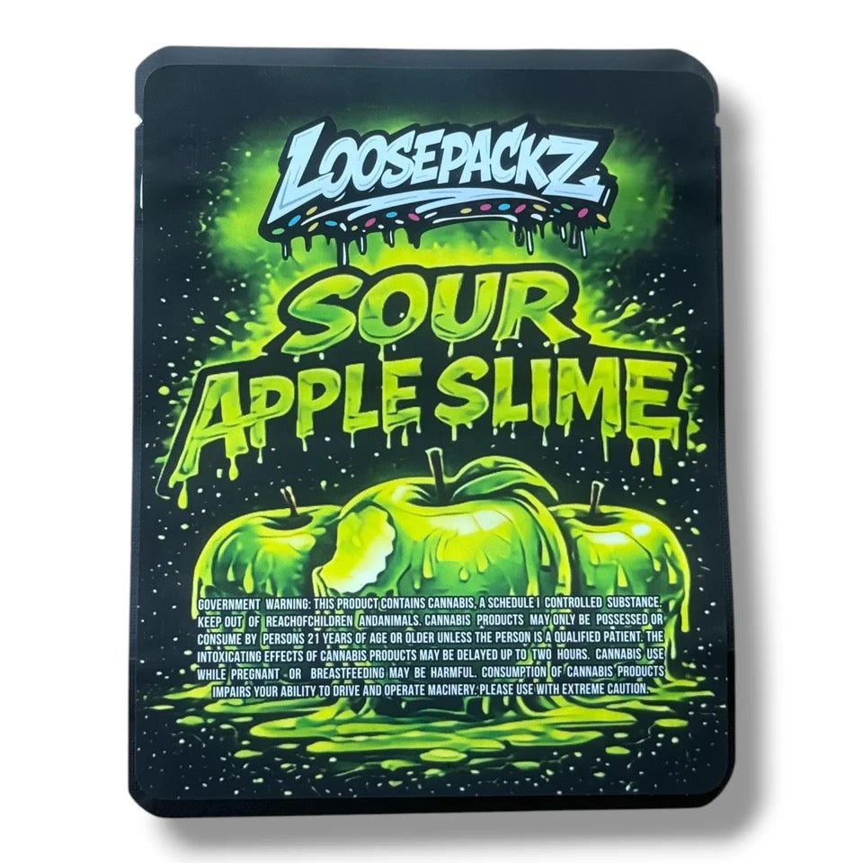 Loosepackz Sour Apple Slime (Soft Sticker) Mylar Bag 3.5 G