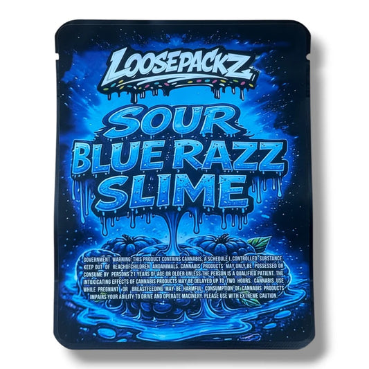Loosepackz Sour Blue Razz Slime (Soft Sticker) Mylar Bag 3.5 G