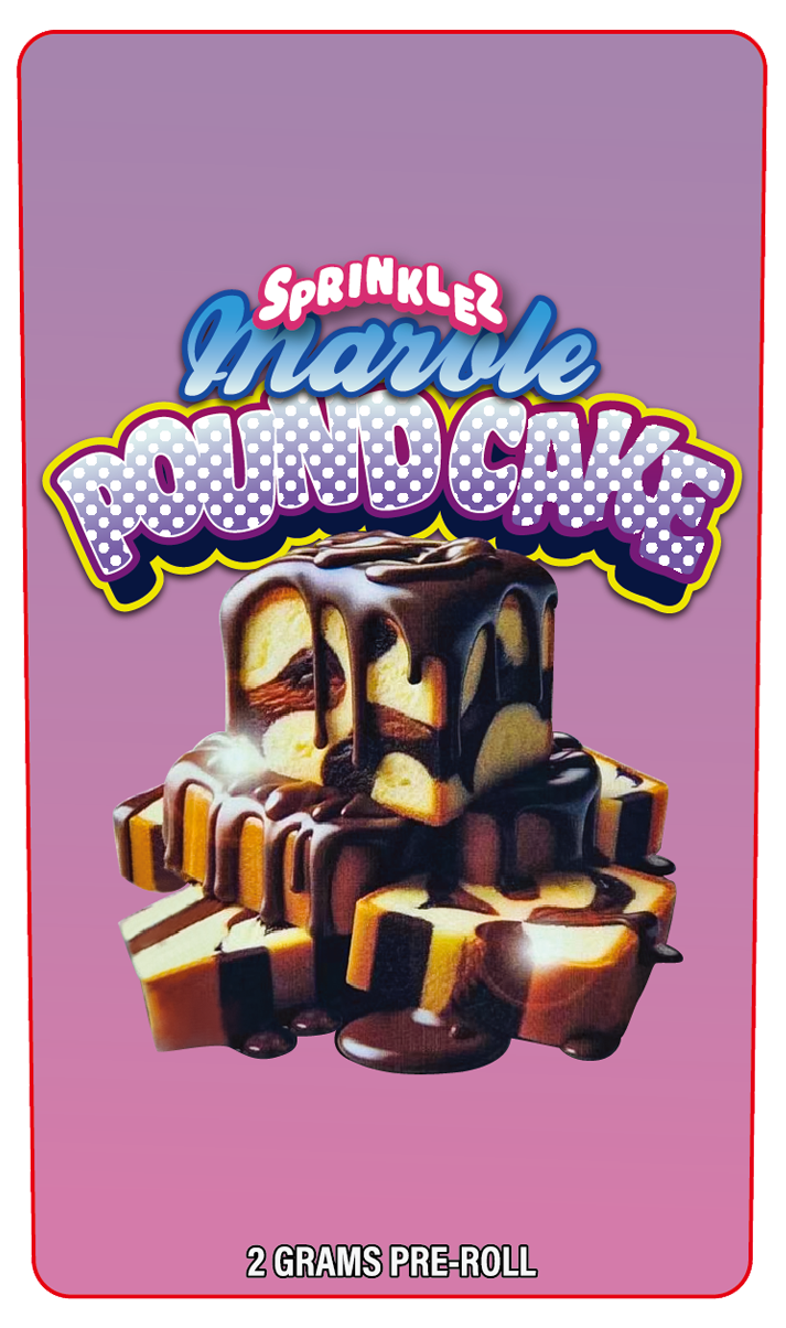 Marble pound Cake 2 Gram Pre-Roll Holographic Labeling/Stickers Only