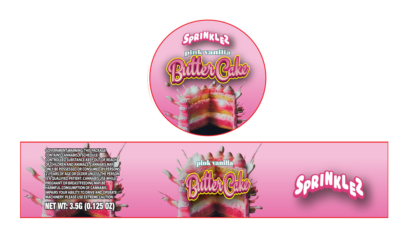 Pink Vanilla Butter Cake 3.5g Glass Jar Holographic Labeling/Stickers Only