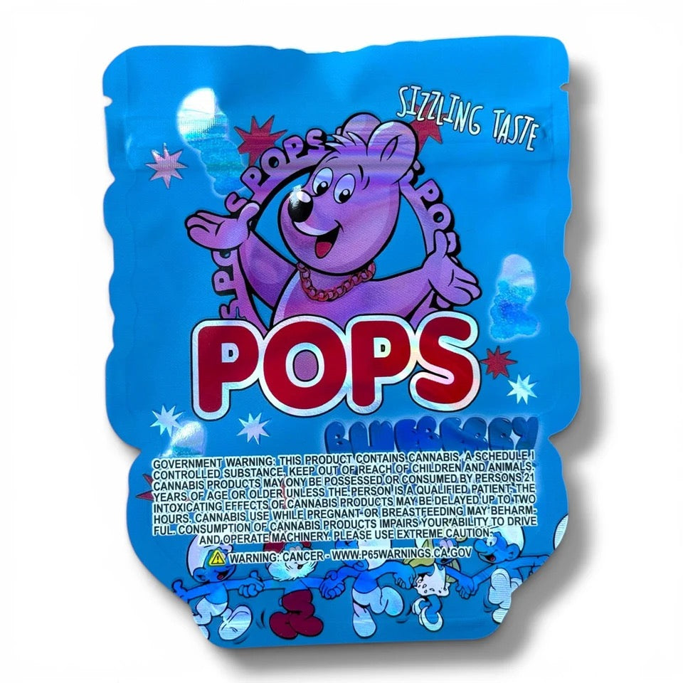 Pops Blueberry Smurfs Mylar Bag 3.5 G