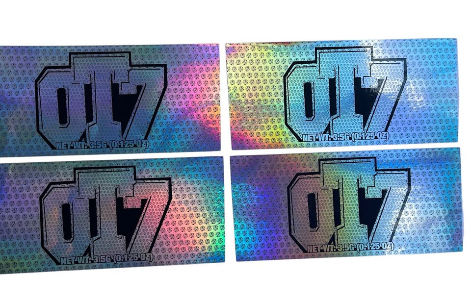 Push Pop 0T7 Gumbo 3.5 grams Container Holographic Sticker