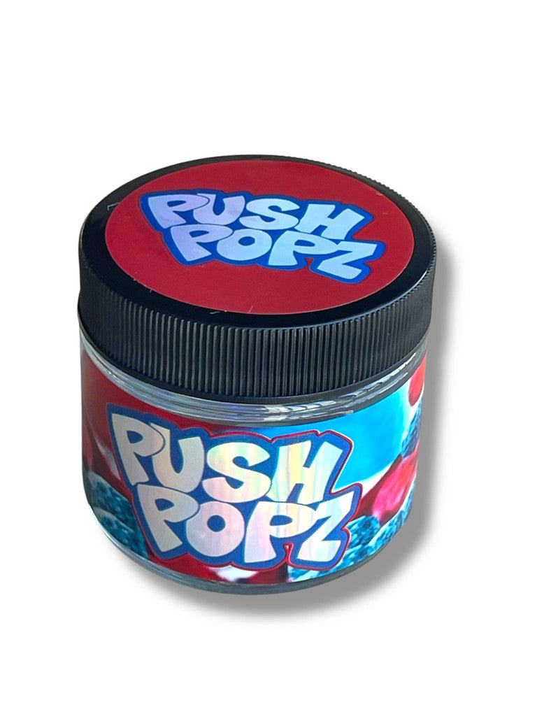 Push Pop ICEE Blue Raspberry Cherry Cereal 3.5g Glass Jars with Holographic Stickers Child Resistant jars