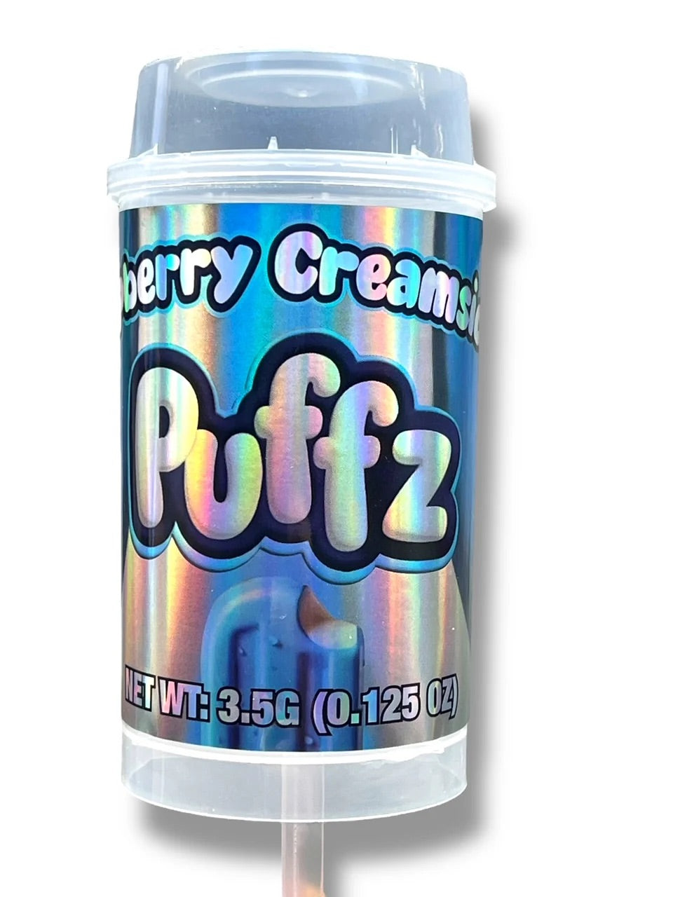 Push Pop Puffz Raspberry Creamsicle 3.5 grams Container Holographic Sticker