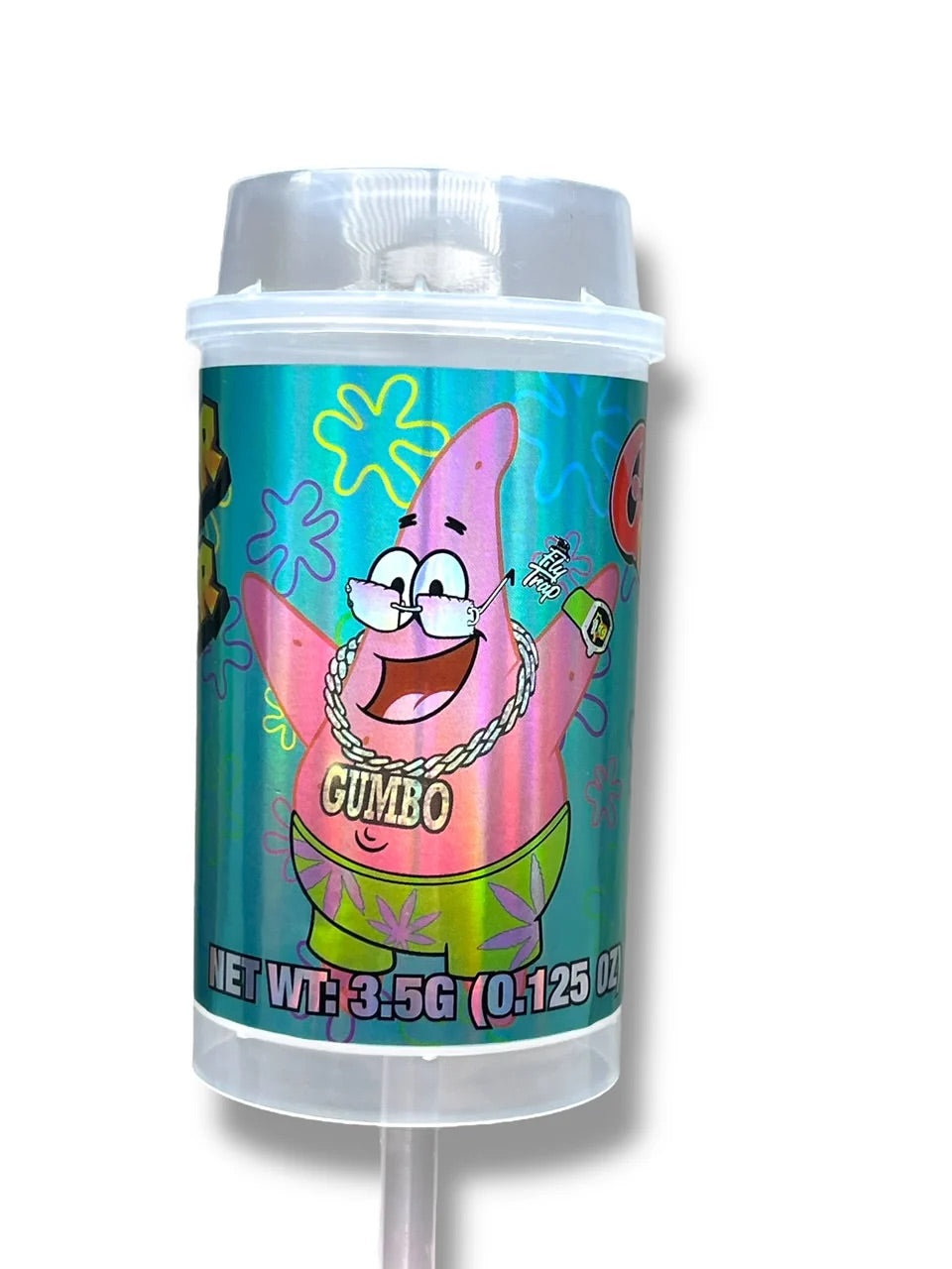 Push Pop Superstar Gumbo 3.5 grams Container Holographic Sticker