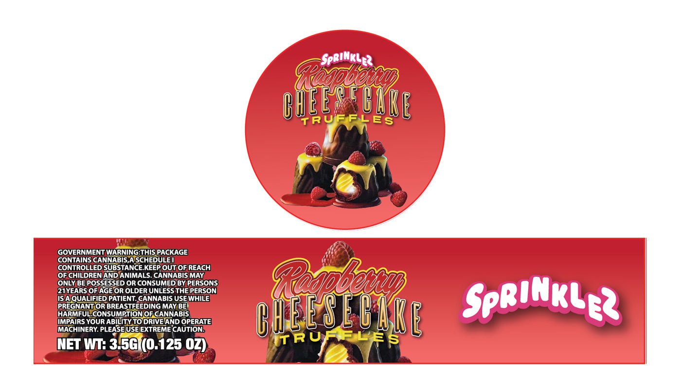 Raspberry Cheescake Truffle 3.5g Glass Jar Holographic Labeling/Stickers Only