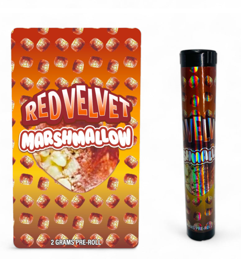 RedVelvet MarshMallow Tubes with Holographic Labels