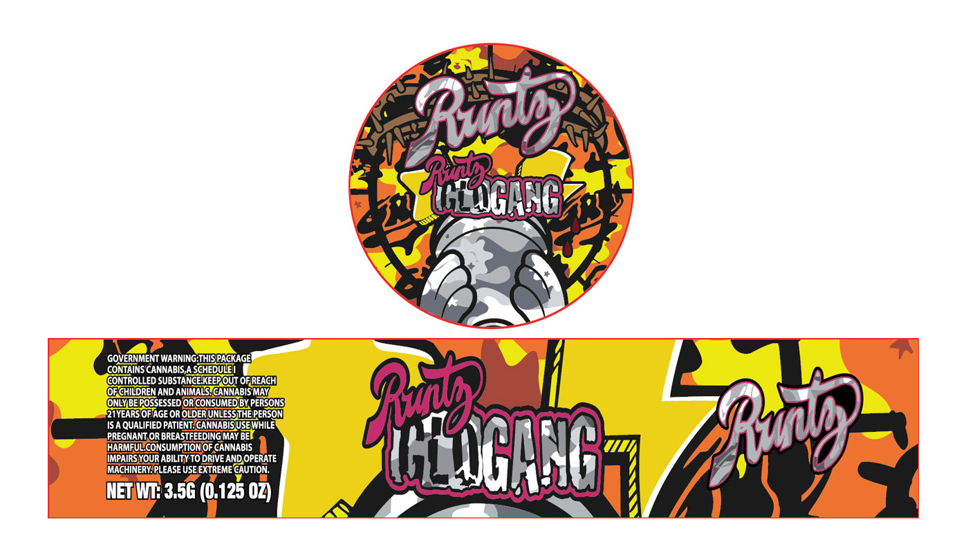 Runtz GloGang 3.5g Glass Jar Holographic Labeling/Stickers Only