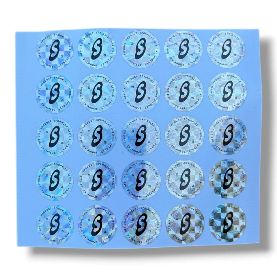 SPRINKLEZ ZERO PERMANENT CANDY 3.5G MYLAR BAGS -WITH STICKERS AND LABEL