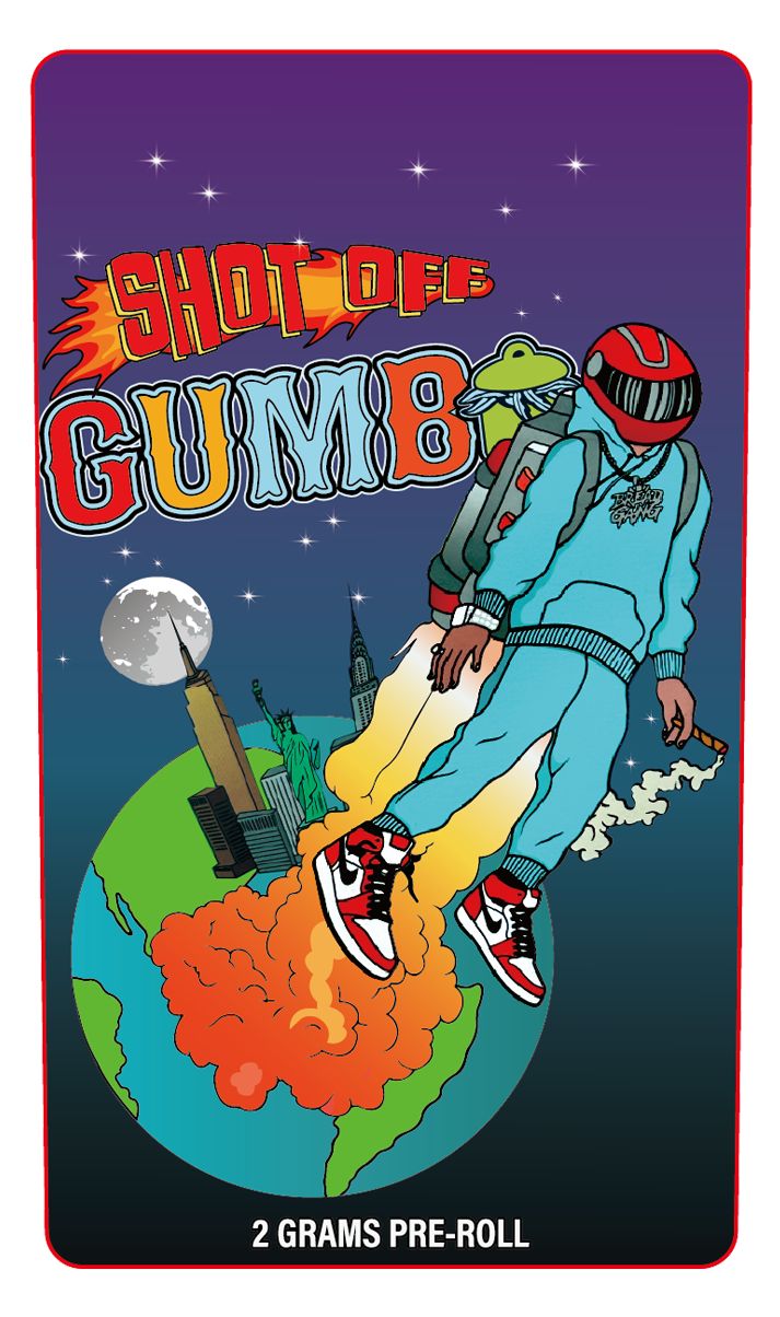 Shot Off Gumbo 2 Gram Pre-Roll Holographic Labeling/Stickers Only