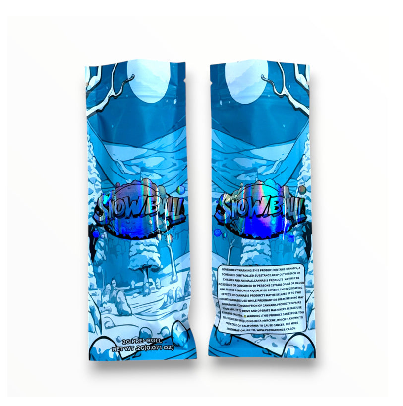 Snowball 2 Gram Pre Roll Packaging Net Wt. 2g(0.071oz) Holographic