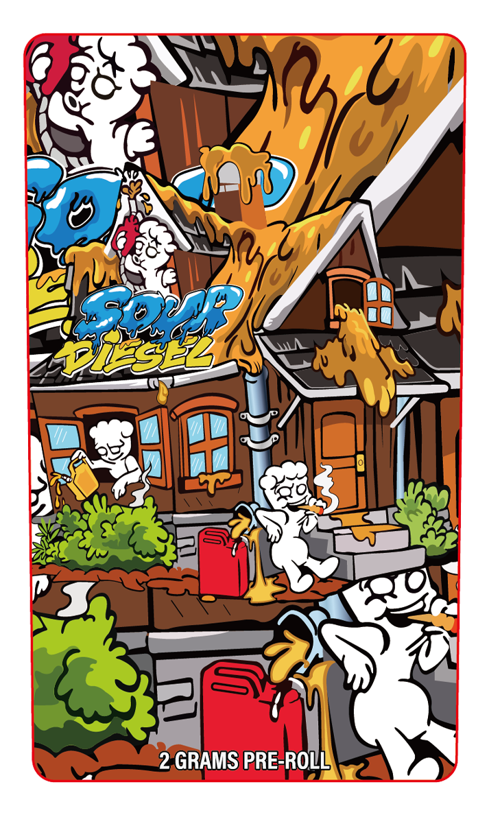 Sour Diesel 2 Gram Pre-Roll Holographic Labeling/Stickers Only