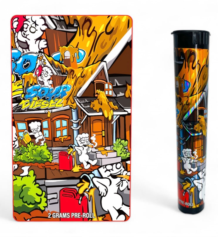 Sour Diesel Tubes with Holographic Labels